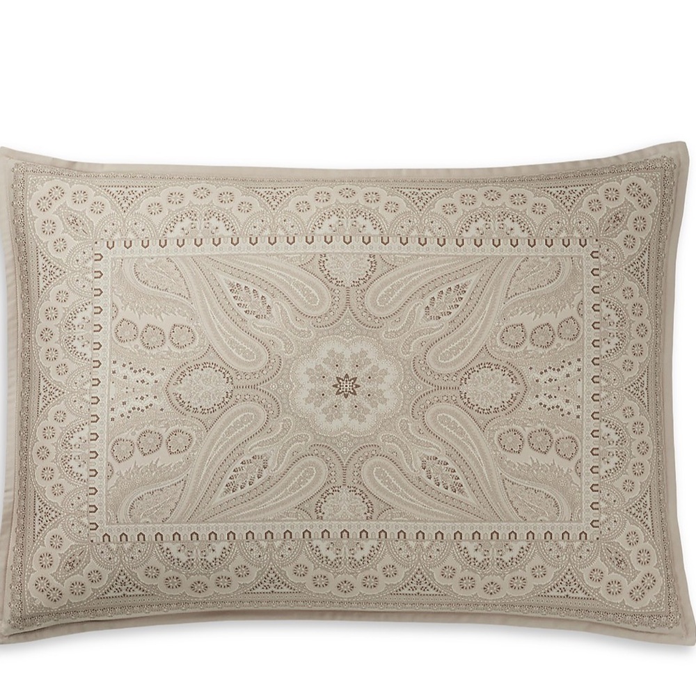 Ralph Lauren  NWT Beaumont standard paisley print sham in Stone color.